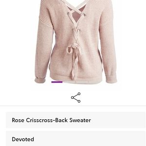 Criss cross light pink sweater size s